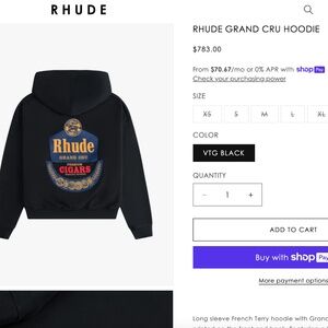 RHUDE GRAND CRU HOODIE